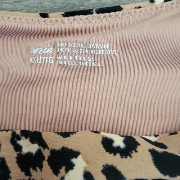 Aerie Leopard Full Coverage One Piece Wrap Swimsuit XXL - Picture 8 of 8